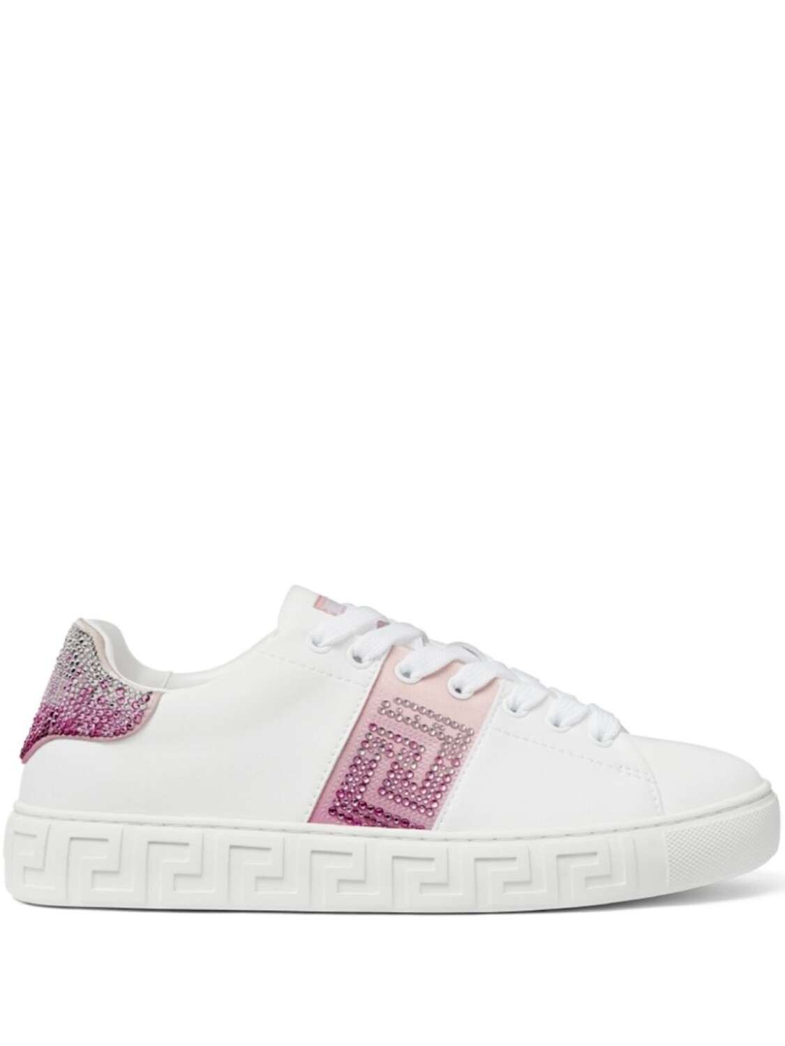 Versace кроссовки с кристаллами, белый
