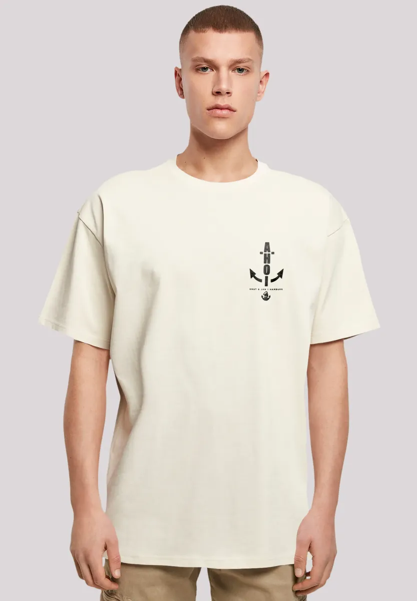 

Футболка F4NT4STIC "Ahoy Anker Knut & Jan Hamburg", принт, цвет Sand