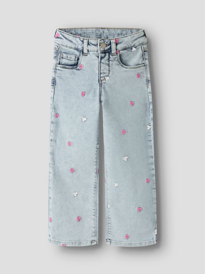 Name it Джинсы NMFROSE WIDE EMB JEANS 2633-FR светло-голубого выбеленного денима — фото 3