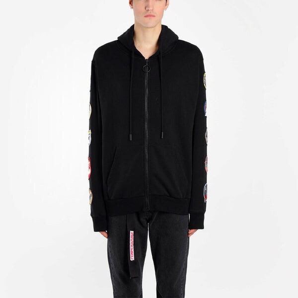 Толстовка mens medal back arrows sketch cotton zipper normal fit Off-White, черный — фото 3