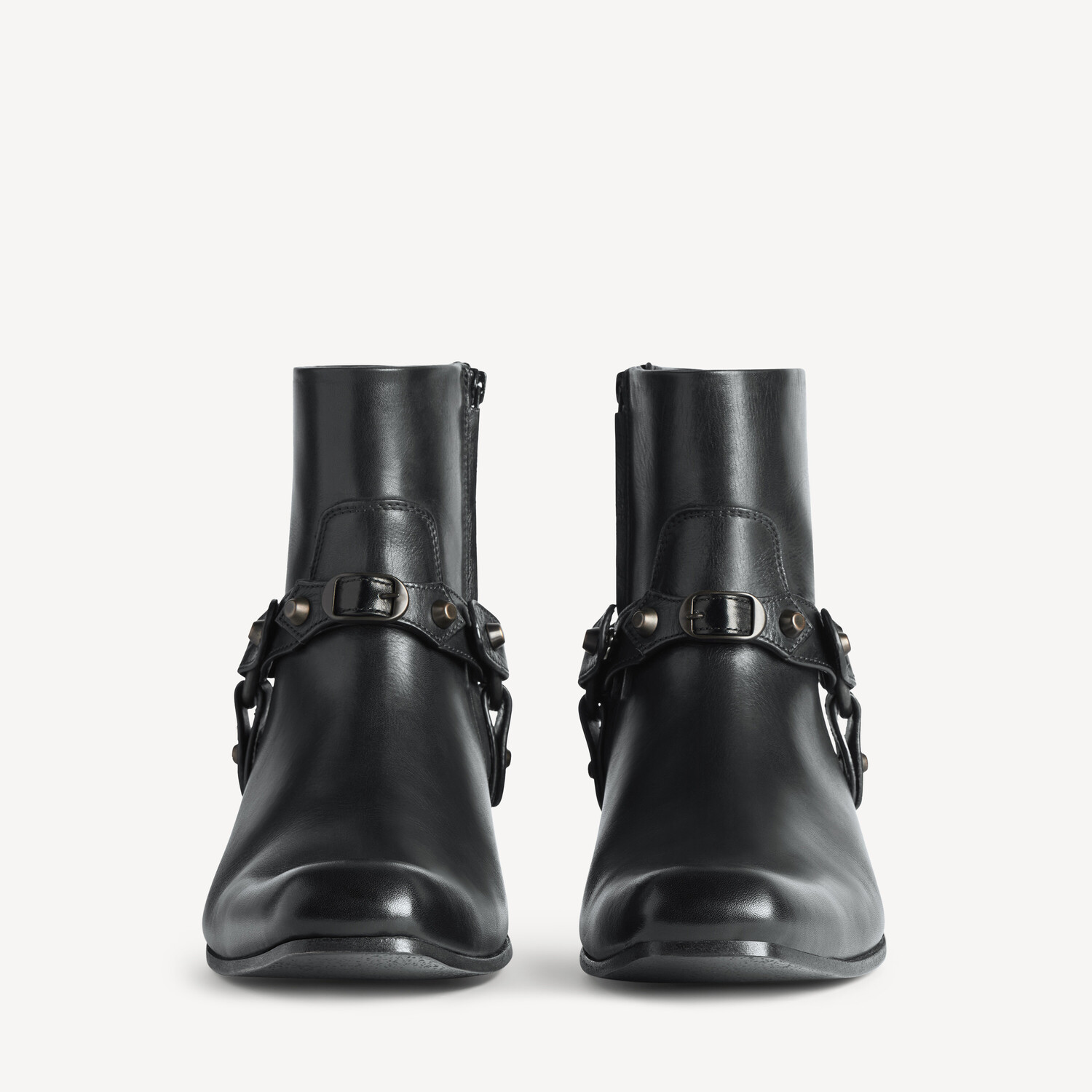 BALENCIAGA Женские ботильоны Memphis с ремешком в черном цвете — фото 3
