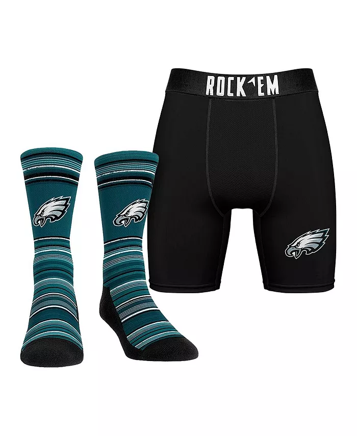 

Мужской комбинированный набор Philadelphia Eagles: основные носки и боксеры Rock 'Em