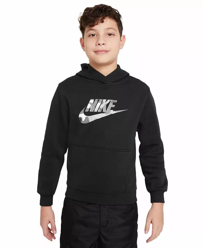 

Флисовая толстовка с логотипом Big Kids Sportswear Club Nike, зеленый