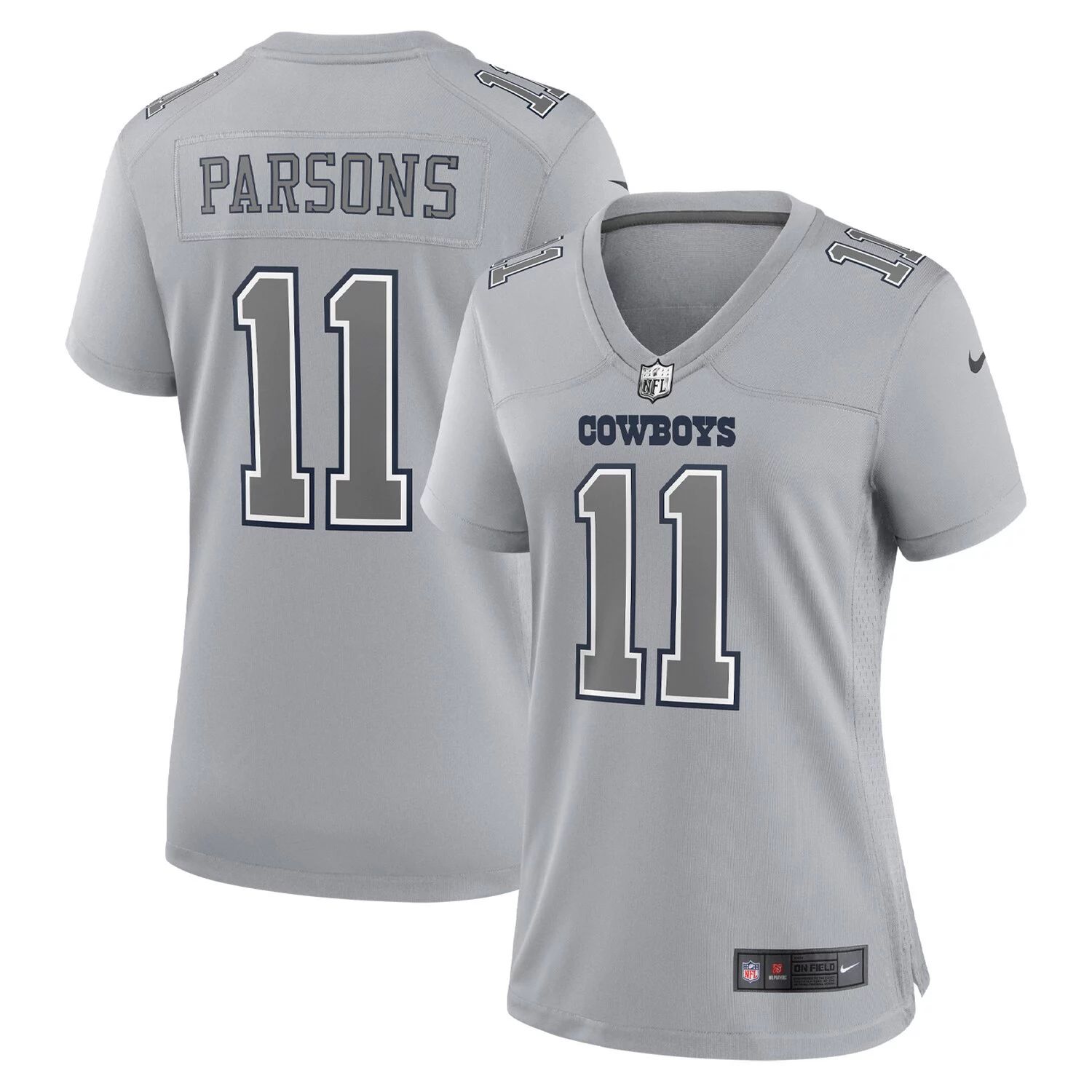 

Женское джерси Nike Micah Parsons Grey Dallas Cowboys Atmosphere Fashion Game Джерси Nike