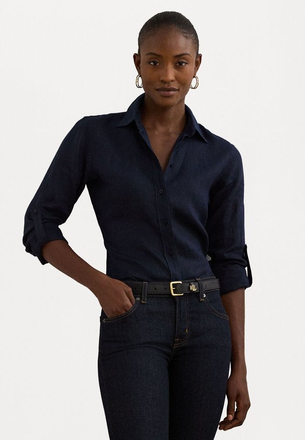 

Рубашка из льна, блузка на пуговицах Lauren Ralph Lauren, синий