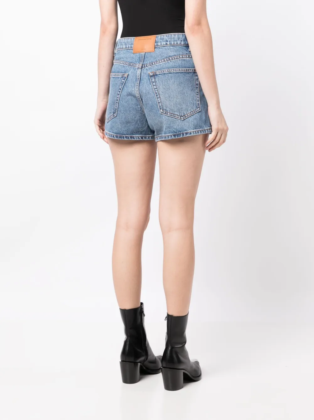 Джинсовые шорты Shorty с завышенной талией Alexander Wang, синий — фото 4