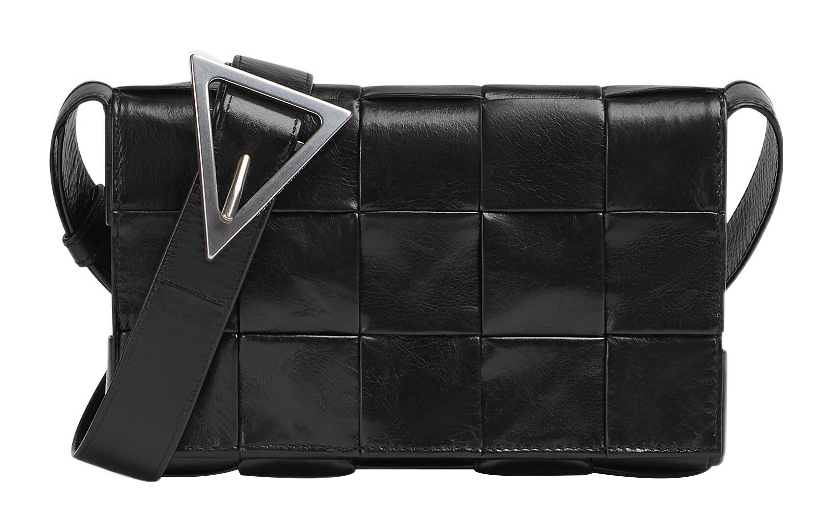 

Сумка кросс-боди Cassette Intreccio малая черная Bottega Veneta
