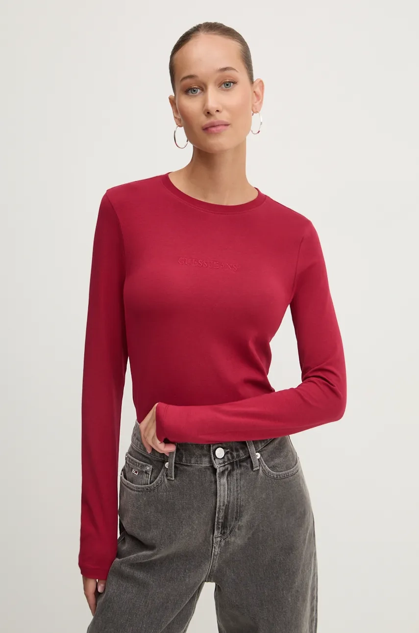 

Футболка с длинным рукавом Guess Jeans, красный