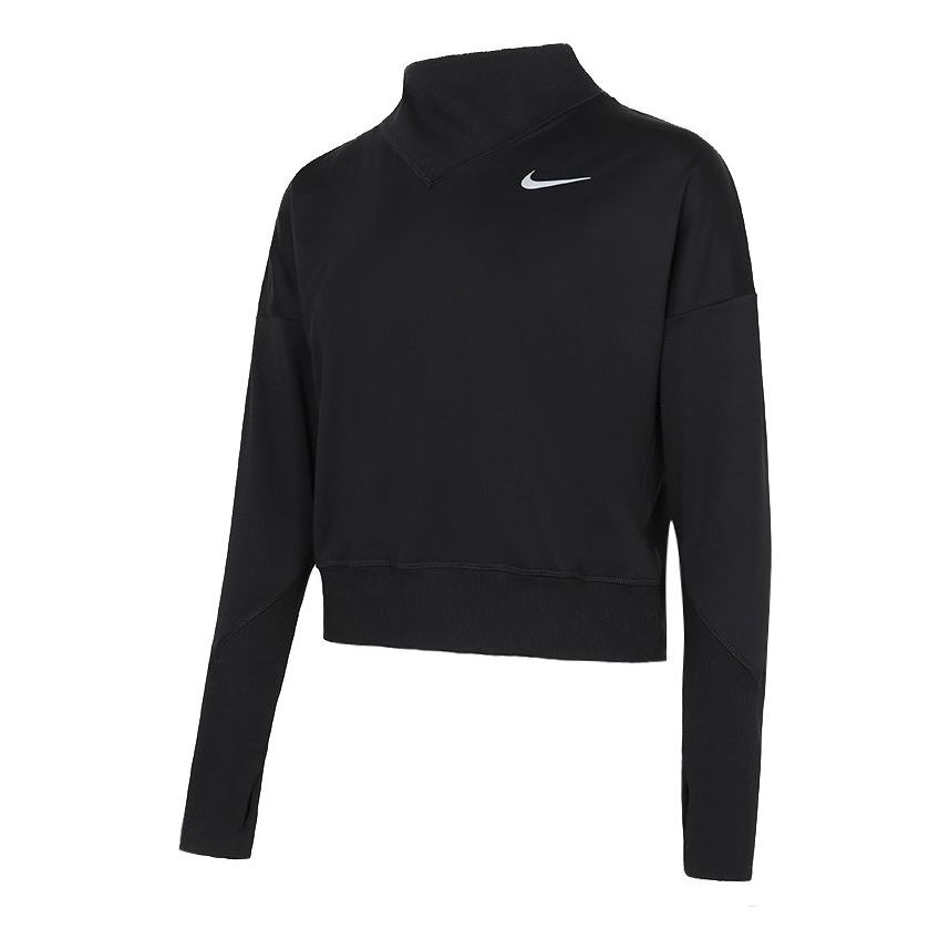 

Футболка (WMNS) Nike Running Training Pullover Sports Long Sleeves Black T-Shirt