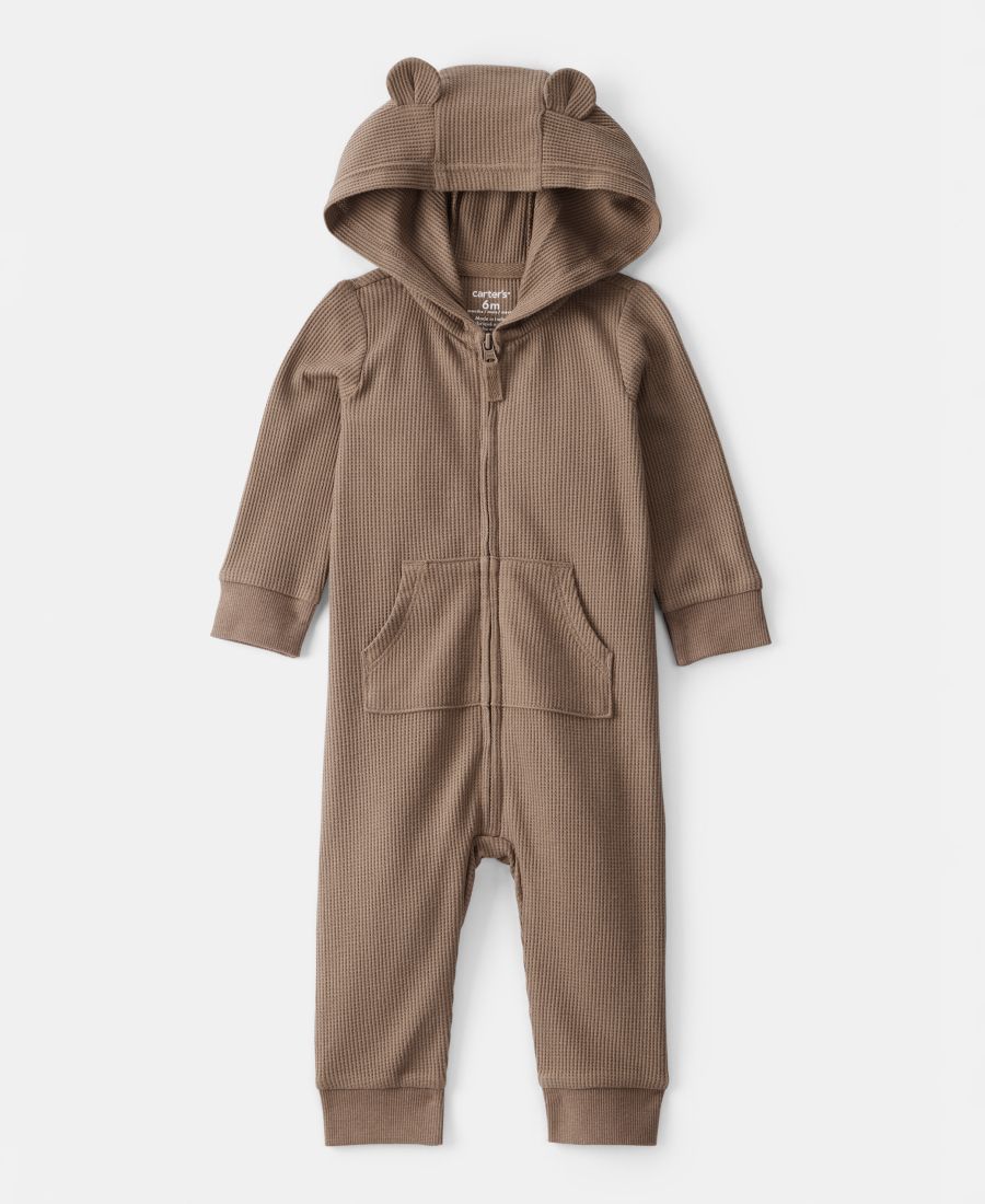 

Детский термокомбинезон с длинными рукавами и изображением медведя для мальчиков Carter's, Brown