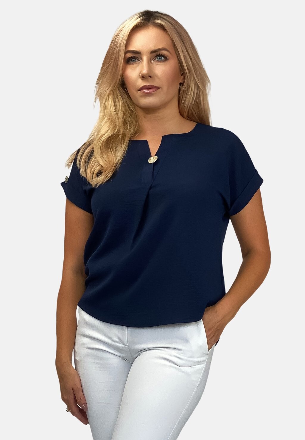 

Блуза WITH BUTTON REGINA FASHION, темно-синий