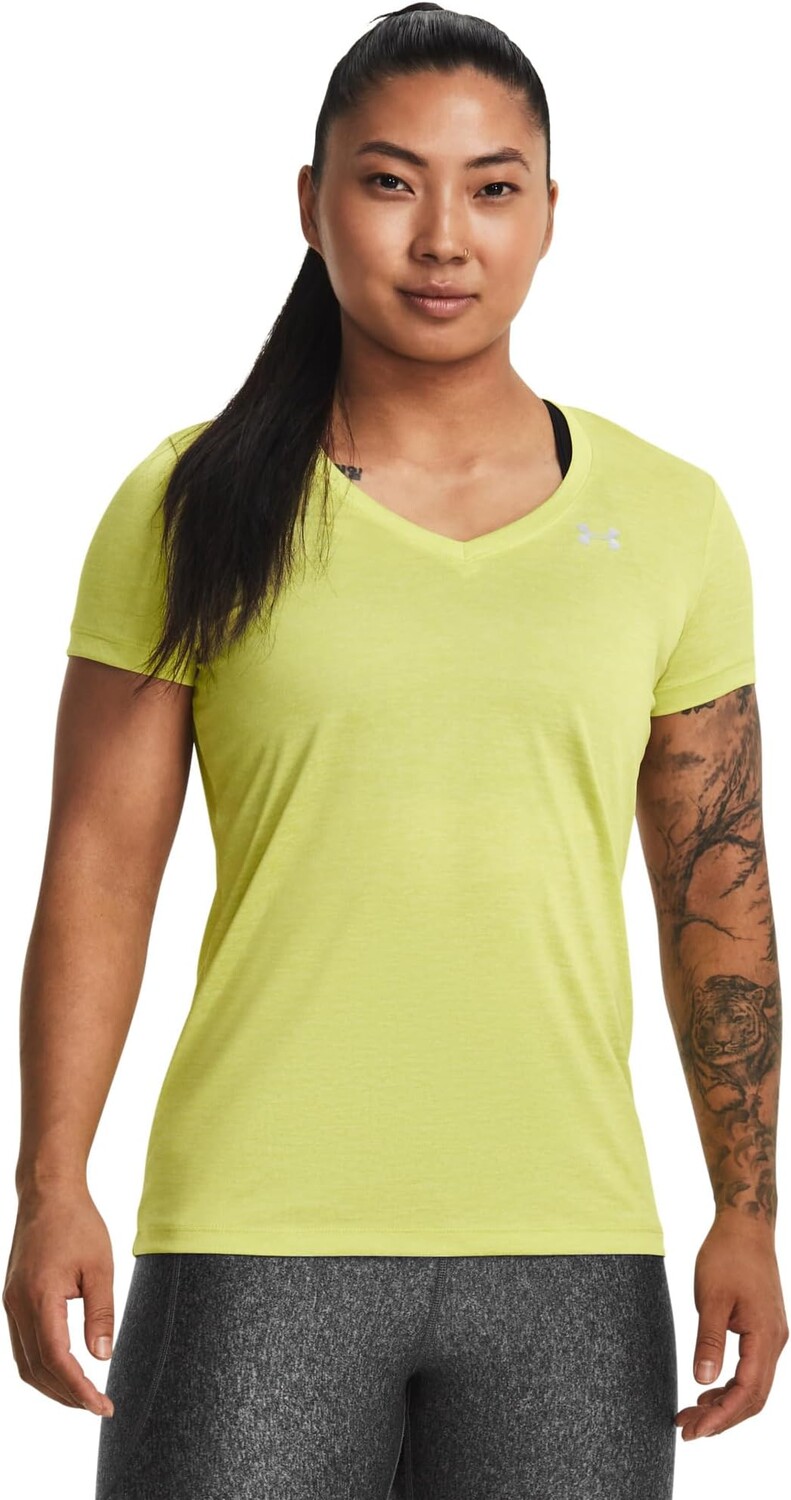 

UA Tech с V-образным вырезом Under Armour, цвет Lime Yellow/White/Metallic Silver