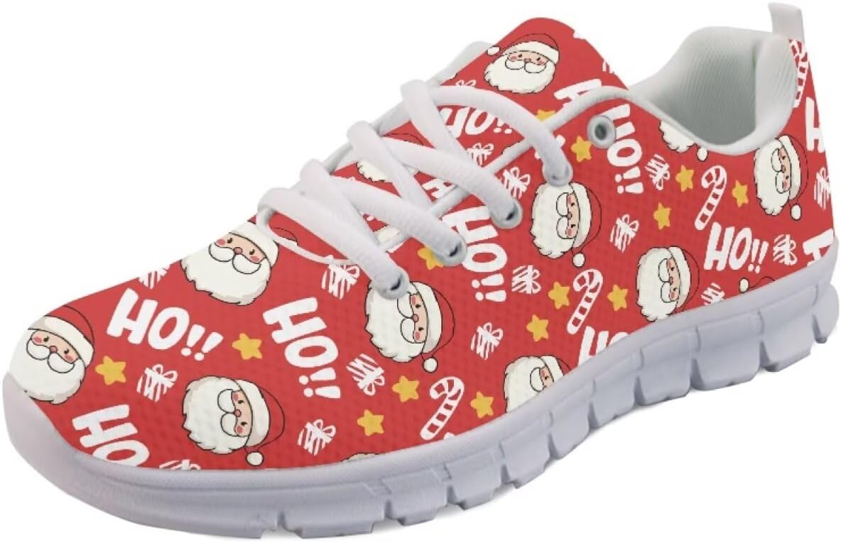 

Кроссовки Forchrinse для женщин и мужчин, повседневные, с шнуровкой, для бега и тенниса, обувь для праздников и вечеринок, Santa Claus