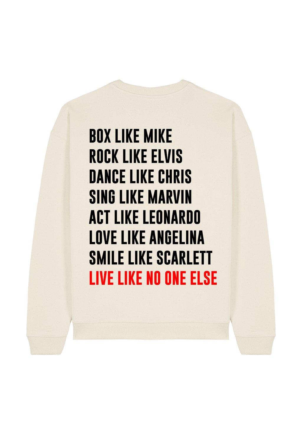 

Толстовка LIVE LIKE BACK PRINT UNISEX Mira Paris, кремовый
