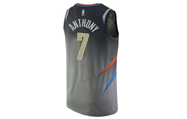 Спортивная футболка nba basketball sports jersey vest sw fan edition 1819 season thunder anthony no. 7 gray Nike, серый — фото 2