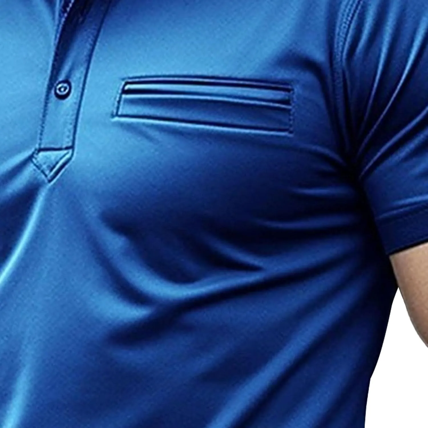 Мужская поло с коротким рукавом и воротником-стойкой Slim Fit — фото 4