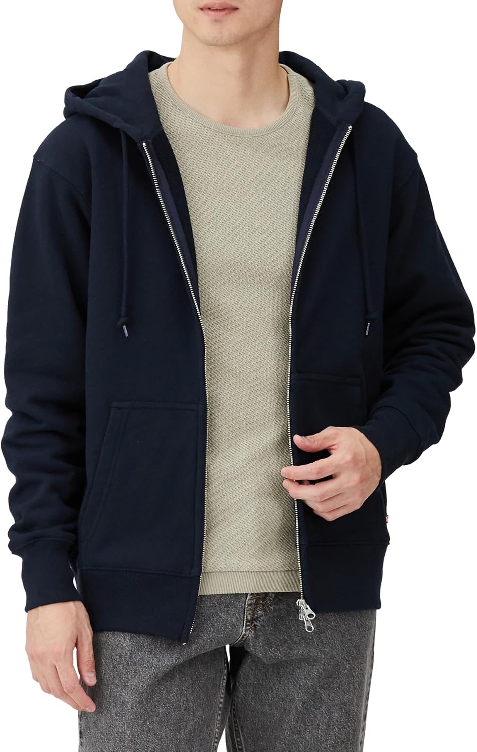 

Толстовка с капюшоном, на молнии, с вышивкой цепочкой, с символикой Индийского мотоклуба Indian, темно-синий