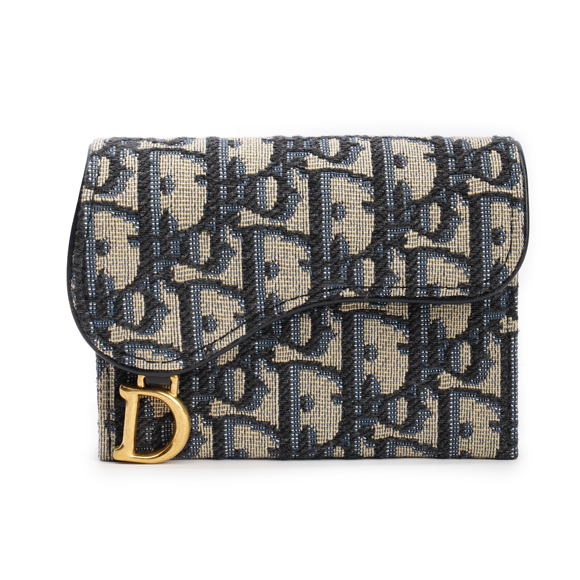 

DIOR Сумка холщовая седельная Кошелек седельный Кошелек для монет Держатель для карт джинсовый синий женский
