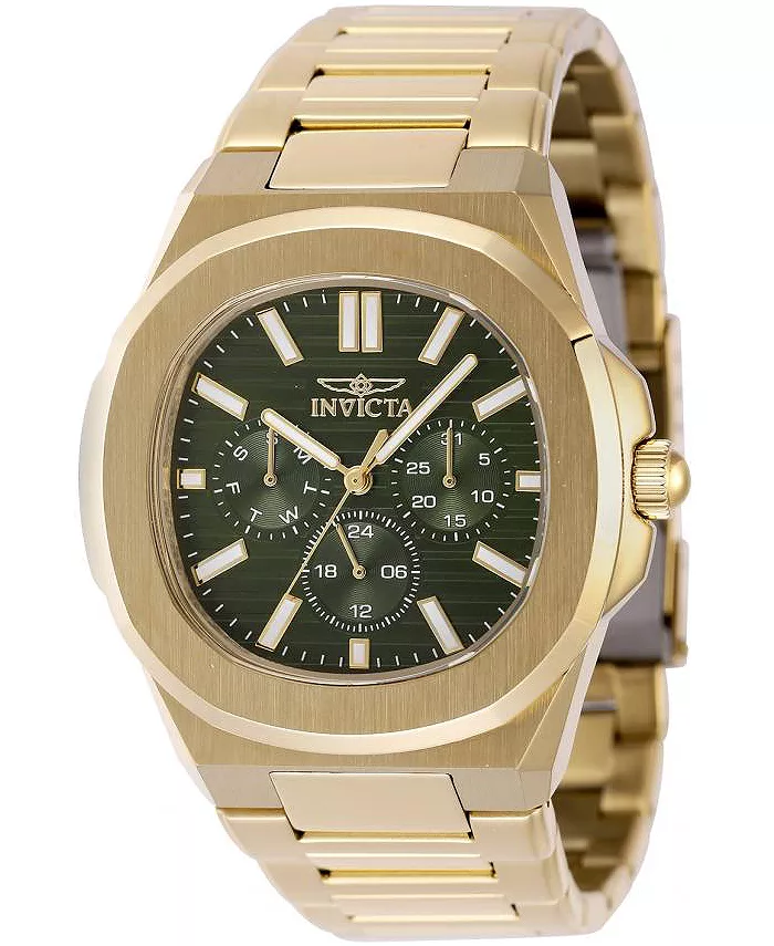 

Мужские часы 48523 Speedway Quartz Chronograph с зеленым циферблатом Invicta, золотой