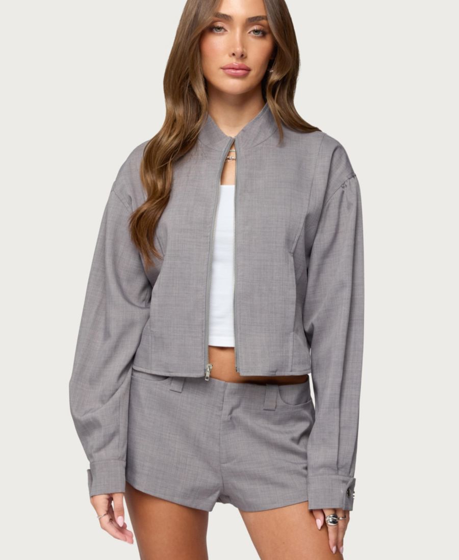 

Женская куртка Roshelle с высоким воротником Edikted, Light-gray