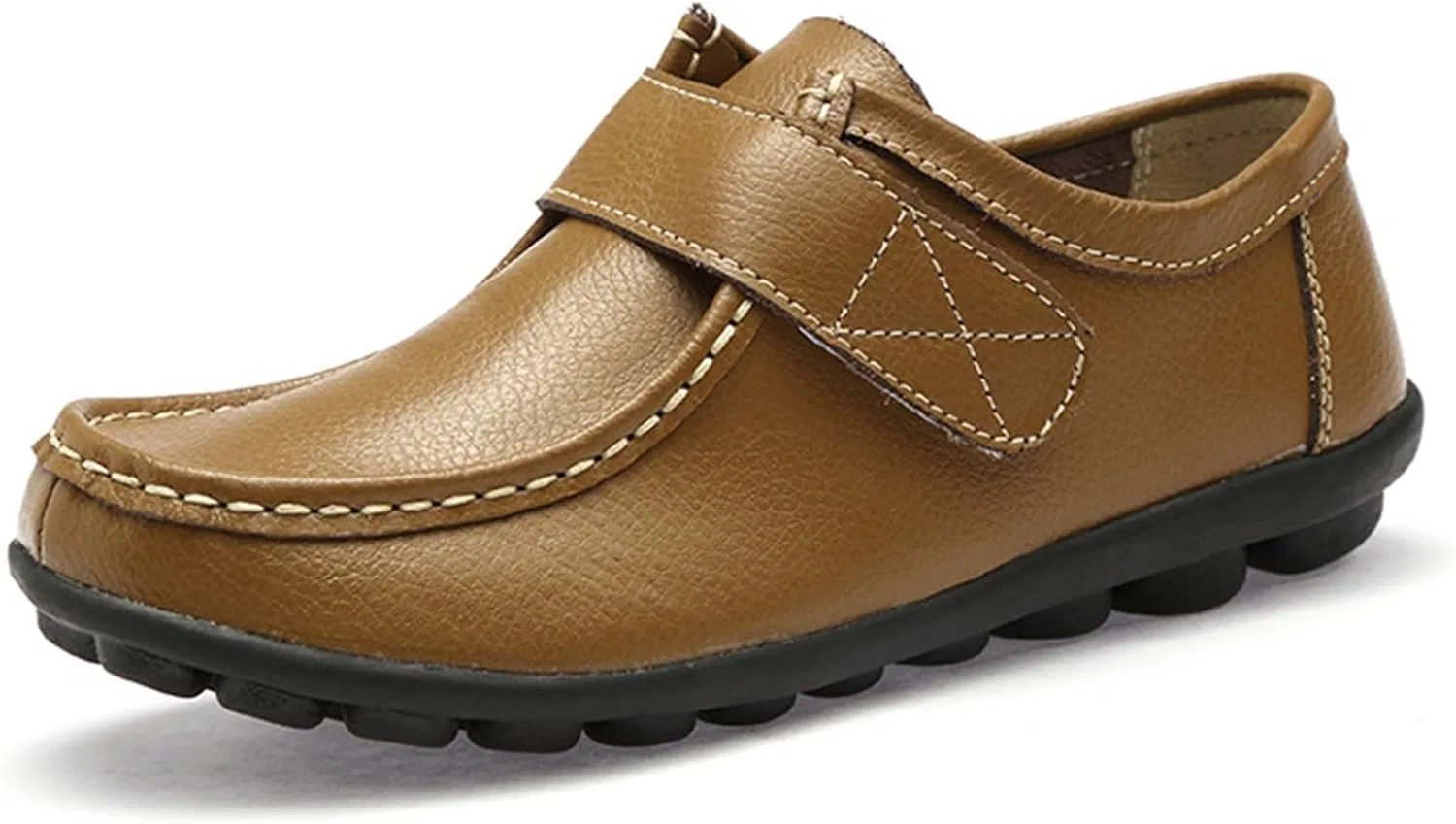 Лоферы кожаные женские, хаки Gikleihwy