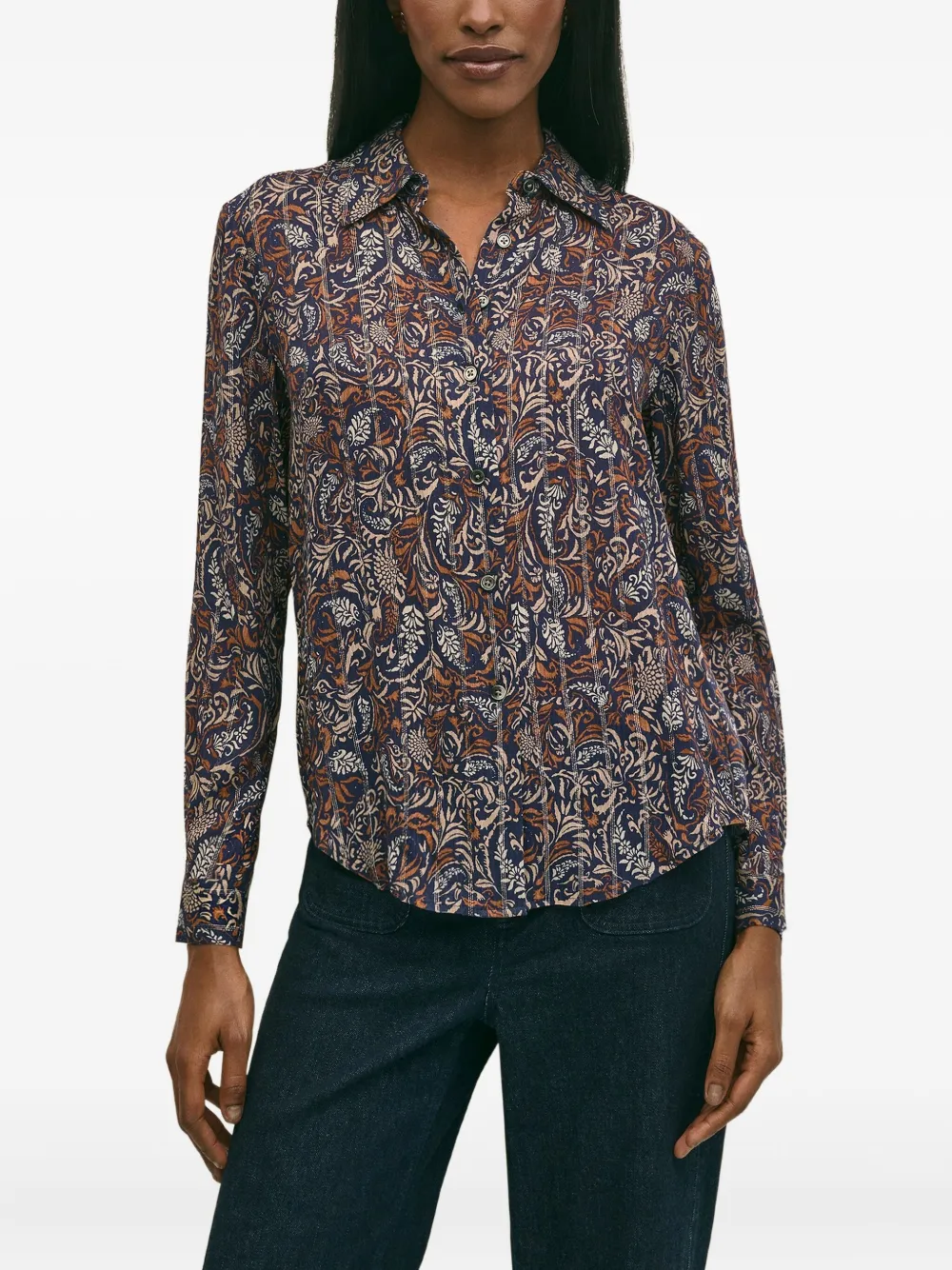 

Блузка с узором «пейсли» Brooks Brothers, синий