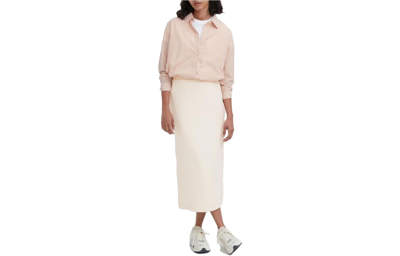 

Повседневная длинная юбка женская молочно-белая Uniqlo