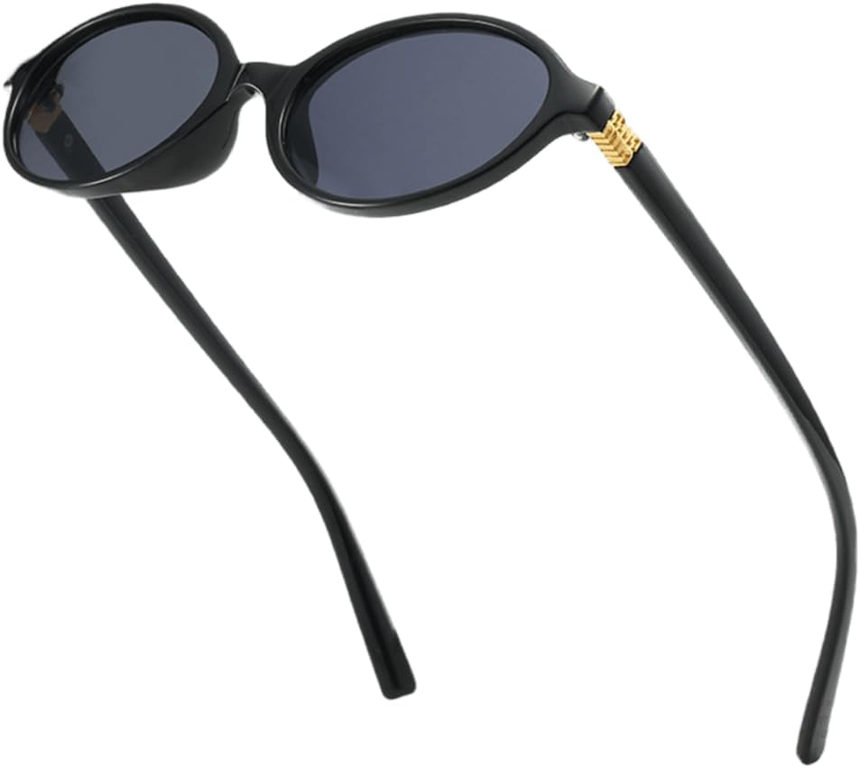 

Солнцезащитные очки EASYHAUTE Retro овальной формы для женщин, маленькие круглые солнцезащитные очки, модные солнцезащитные очки с защитой UV400 для активного отдыха, Black