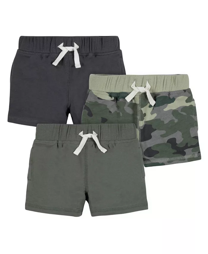 

Брюки-шорты для мальчиков Baby Boys 3-Pack Pull-On Knit Shorts, серые и черные, 18 месяцев Gerber, зеленый