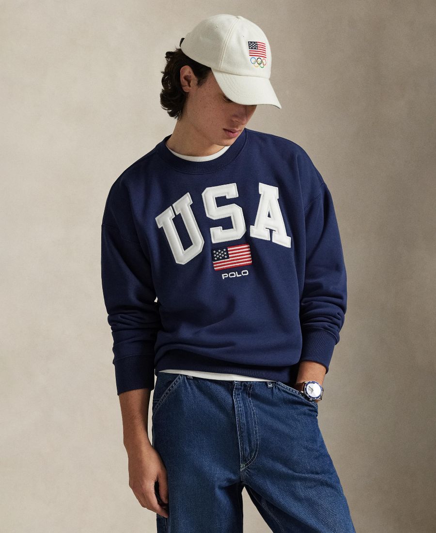 

Мужская флисовая толстовка в винтажном стиле с флагом Polo Ralph Lauren, Refined Navy