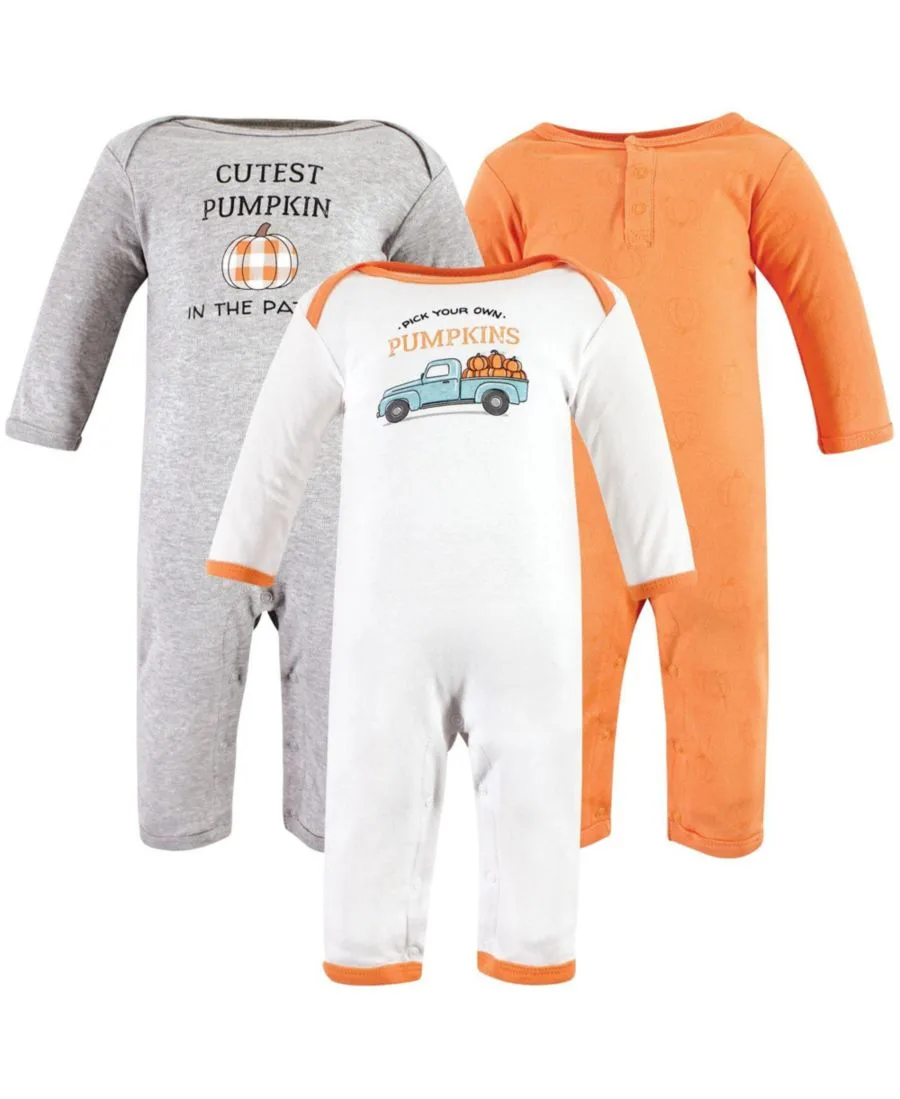 Тройной комплект цельнокроеных костюмов Hudson Baby, Pumpkin Truck