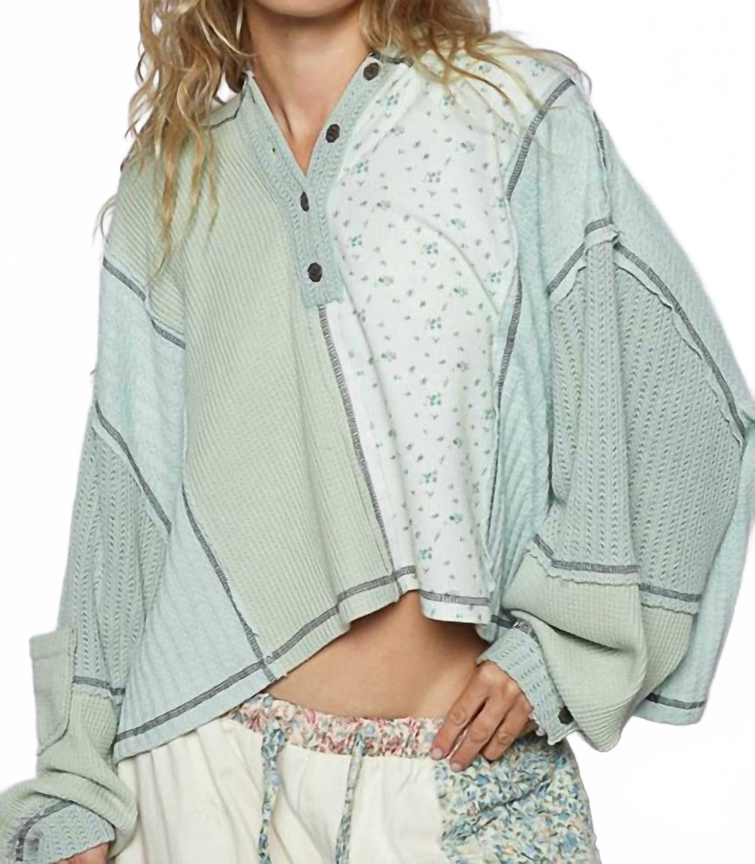 

Толстовка с капюшоном Lynn Thermal Balloon Sleeve, фисташковый цвет Pol, Pistachio