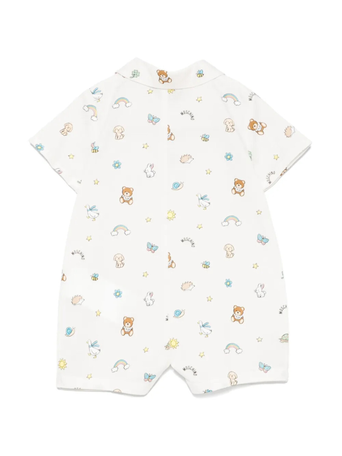 Moschino Kids шорты с графическим принтом, нейтральный — фото 2