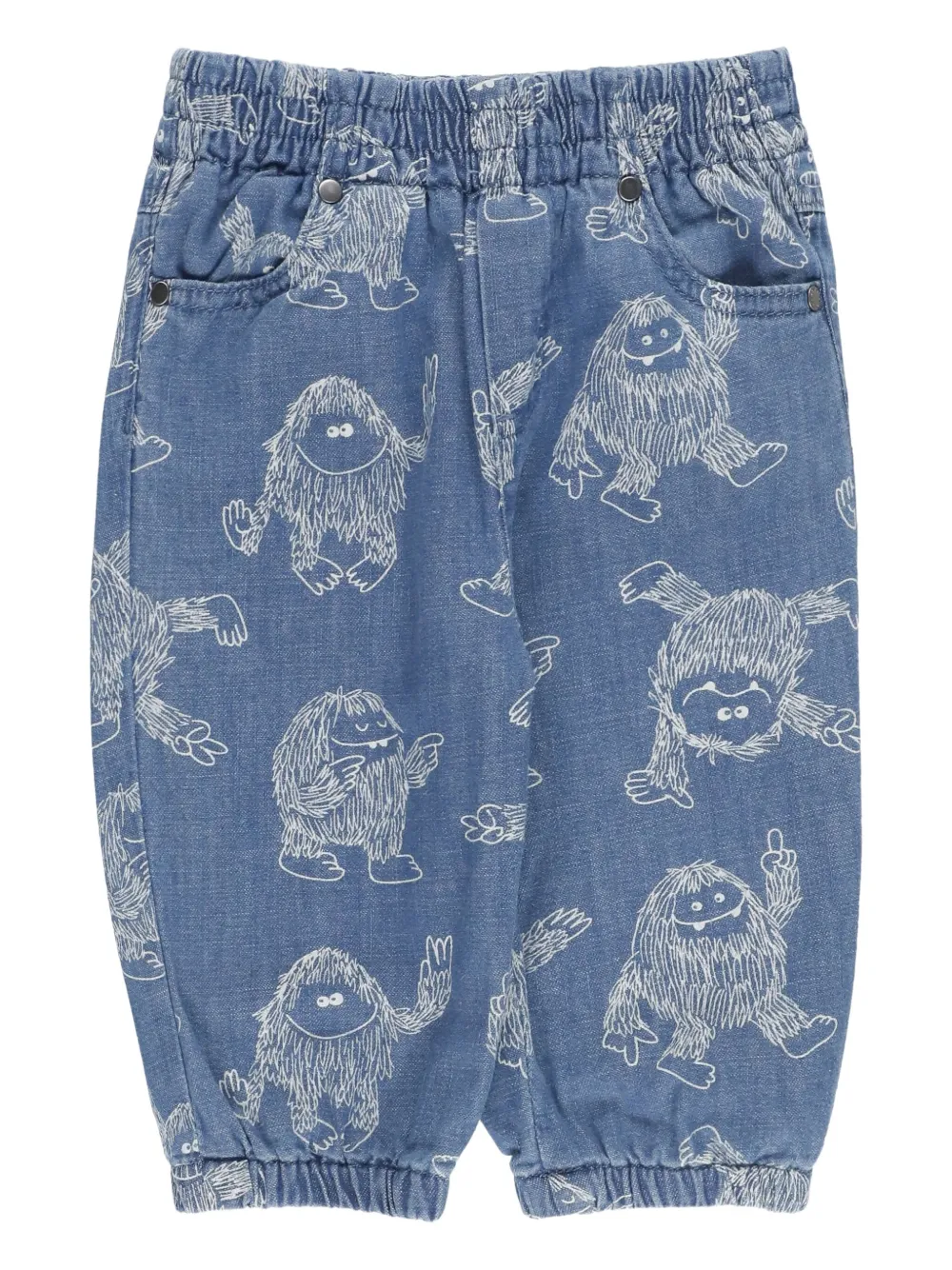 

Брюки с принтом монстров и эластичным поясом Stella McCartney Kids, синий
