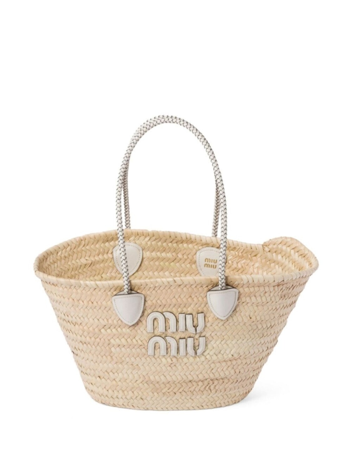

Плетеная пляжная сумка Miu Miu, нейтральный цвет