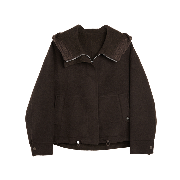 

ELLE Пальто женское темно-коричневое с капюшоном Moderate