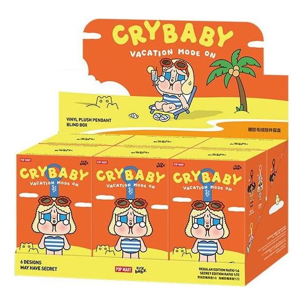 

Мягкая виниловая подвеска Pop Mart CRYBABY из серии Vacation Mode On, запечатанные коробки (6 коробочек-сюрпризов)