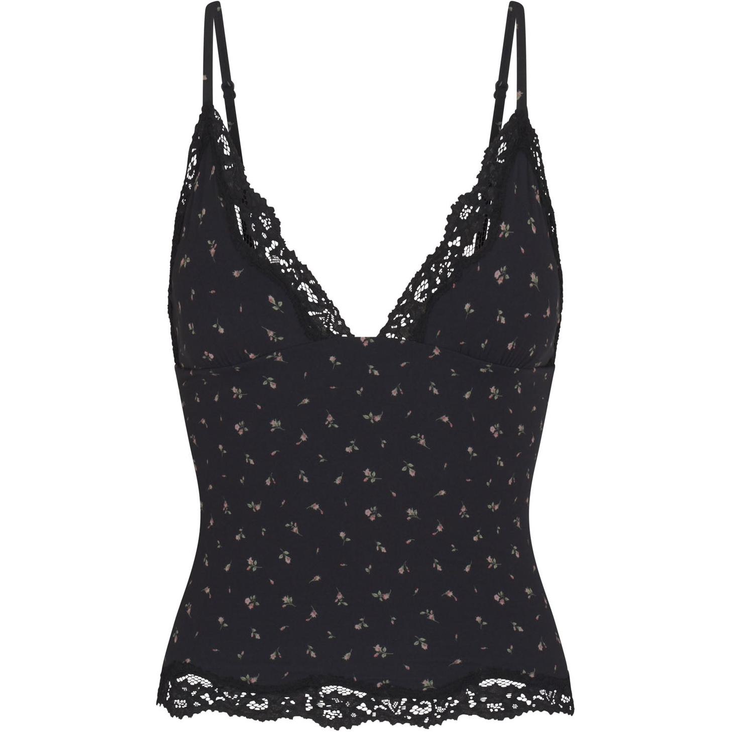 

Skims Маечка-бюстье FW24 Fits Everybody Lace Triangle Cami женская ONYX ROSEBUD PRINT/Agate Rosebud Print