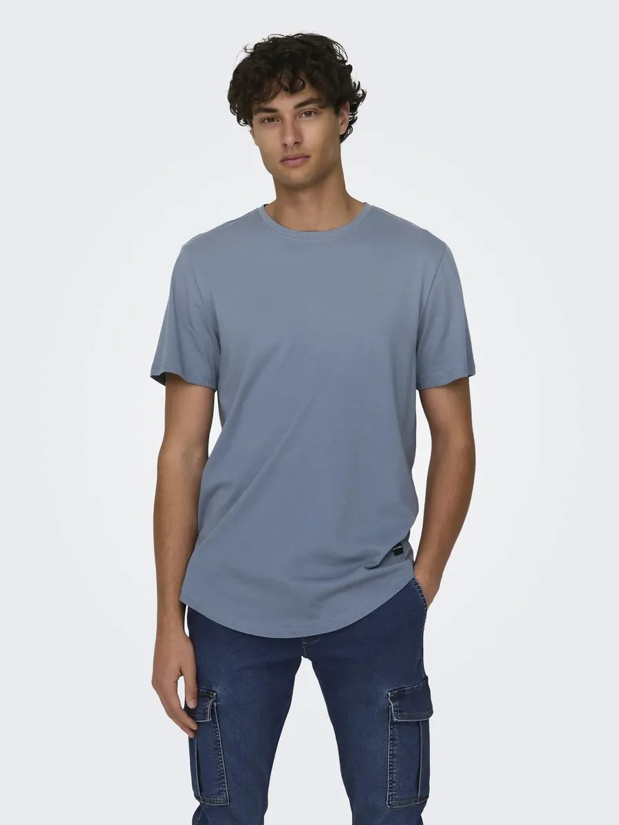 

Рубашка ONLY & SONS с круглым вырезом "ONSMATT LONGY SS TEE NOOS", цвет Flint Stone