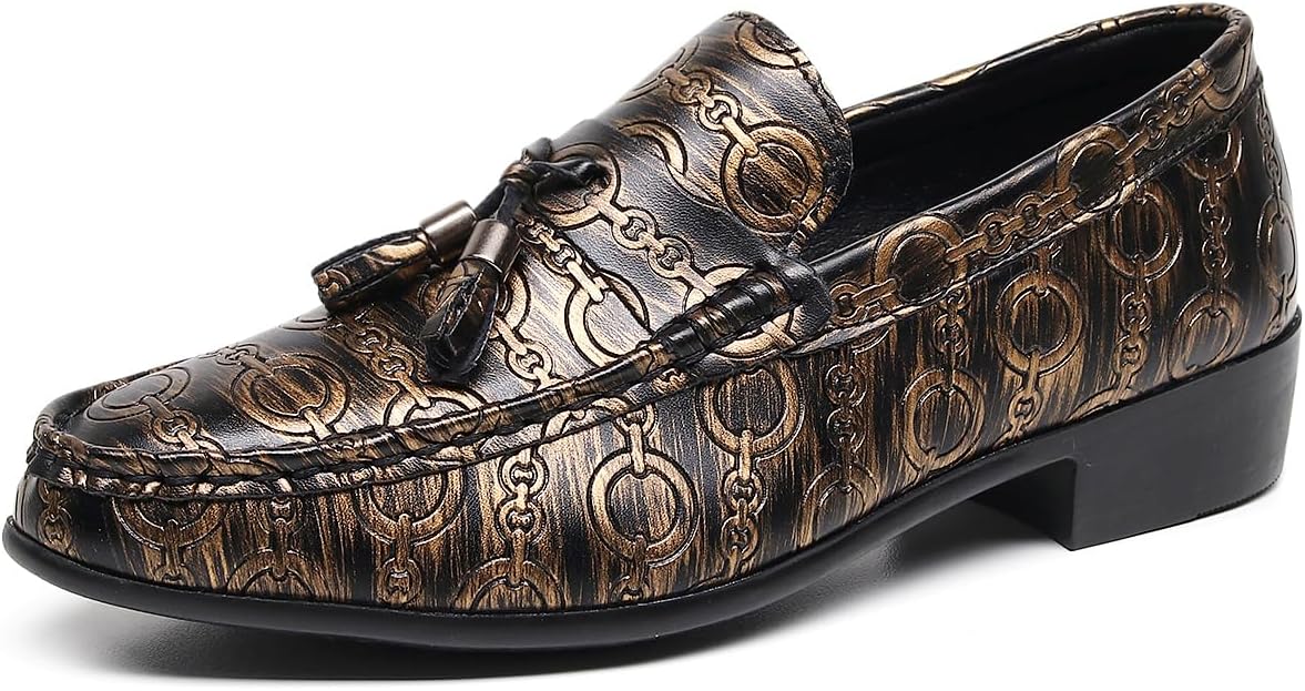 

Мужские кожаные туфли Dacnakby с декоративным узором в виде цепочки, черные лоферы, официальная обувь