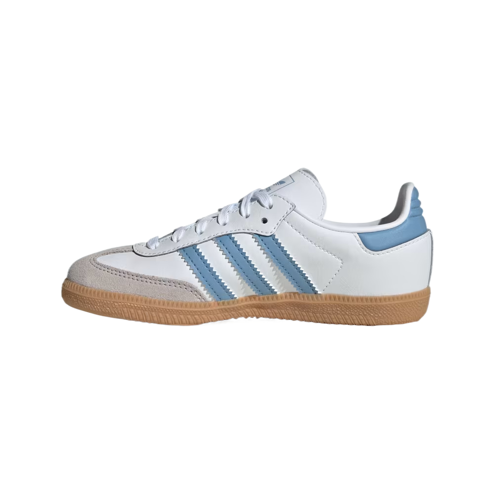 Adidas Originals Кроссовки для скейтбординга SAMBA OG Low top детские, цвет Cloud White Gray Blue, для детей 3-7 лет — фото 4