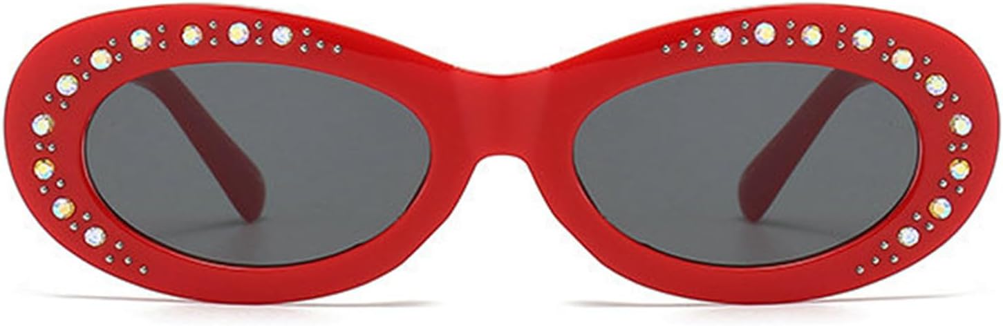 

Willochra Модные круглые солнцезащитные очки с бриллиантами для женщин, блестящие солнцезащитные очки со стразами, украшения ручной работы, винтажные блестящие очки, Red