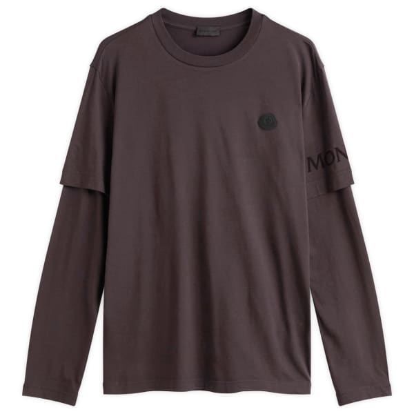 

Футболка с длинным рукавом и двумя слоями Moncler, коричневый