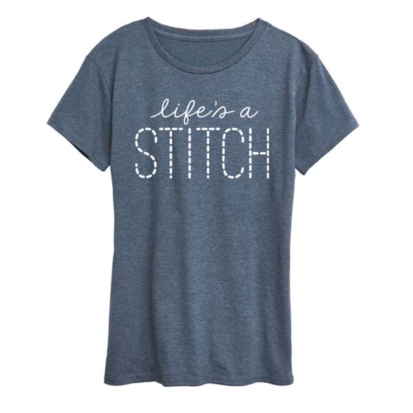 

Женская футболка с принтом "Жизнь — это веселье" Life's a Stitch Licensed Character, синий