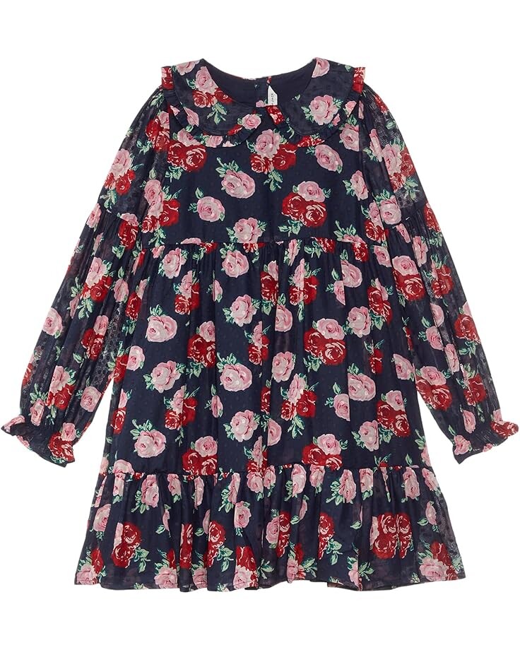 

Платье Janie and Jack Rose Print Dress, цвет Dark Blue