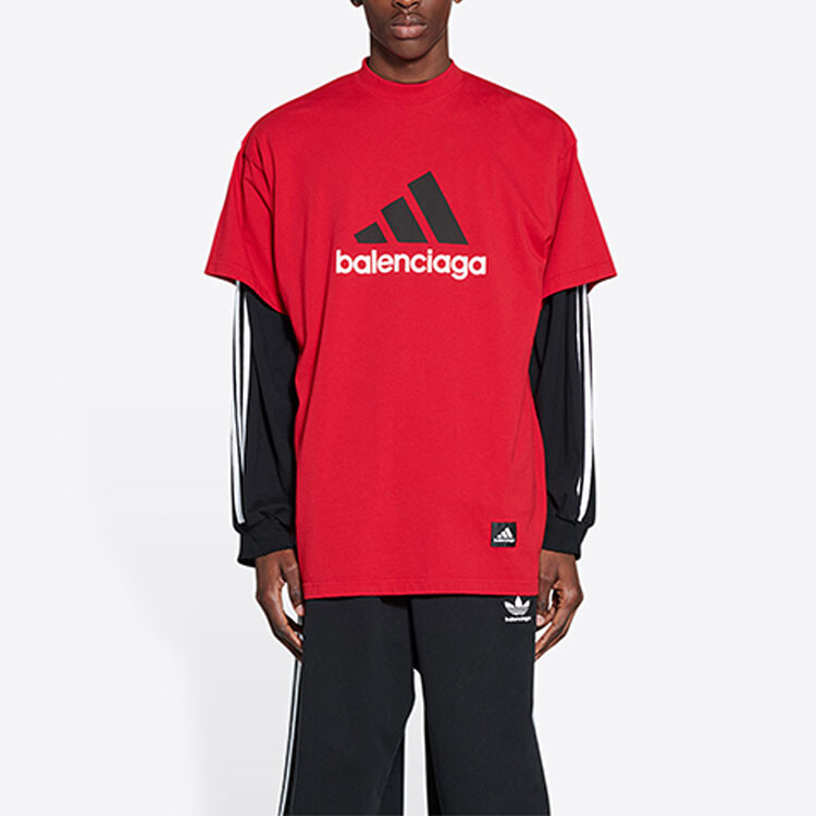 Футболка Balenciaga X Adidas, красный — фото 3