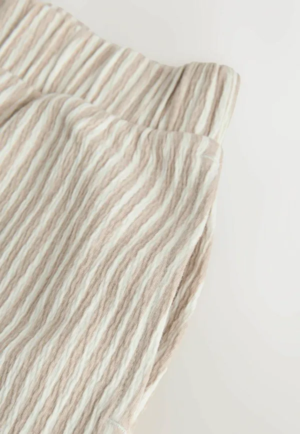 Широкие фактурные брюки Next, Neutral Stripe — фото 2