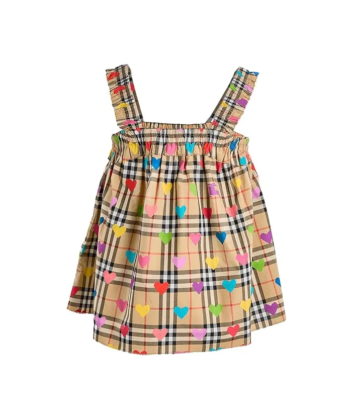 Платье с сердечками Gabi Heart Check Shirt Burberry Kids, Black — фото 2