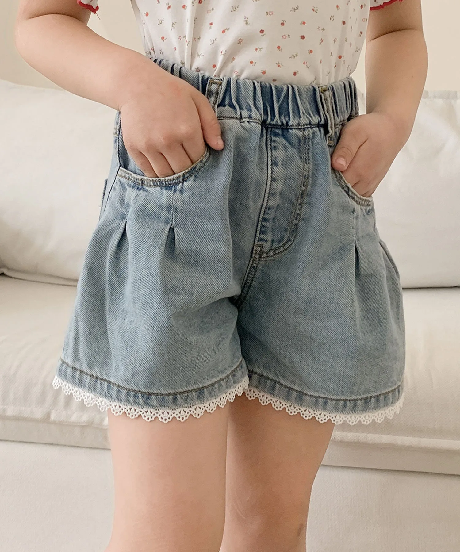 Детские джинсовые шорты-клеш Aimoha Kids, blue — фото 4