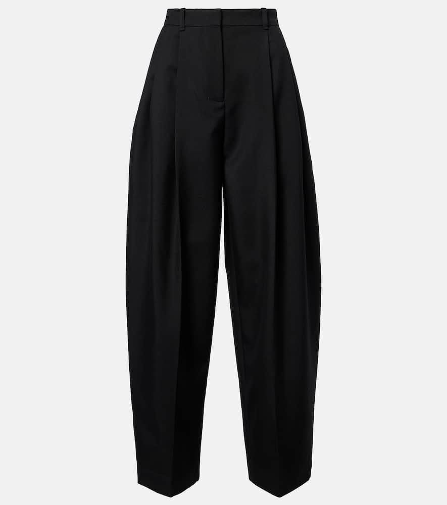 

Широкие брюки со складками из шерсти Jacquemus, Black